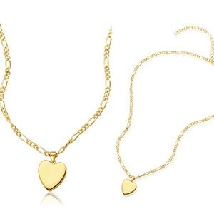 NWT Adornia 14K Goldplated Figaro Chain Heart Pendant